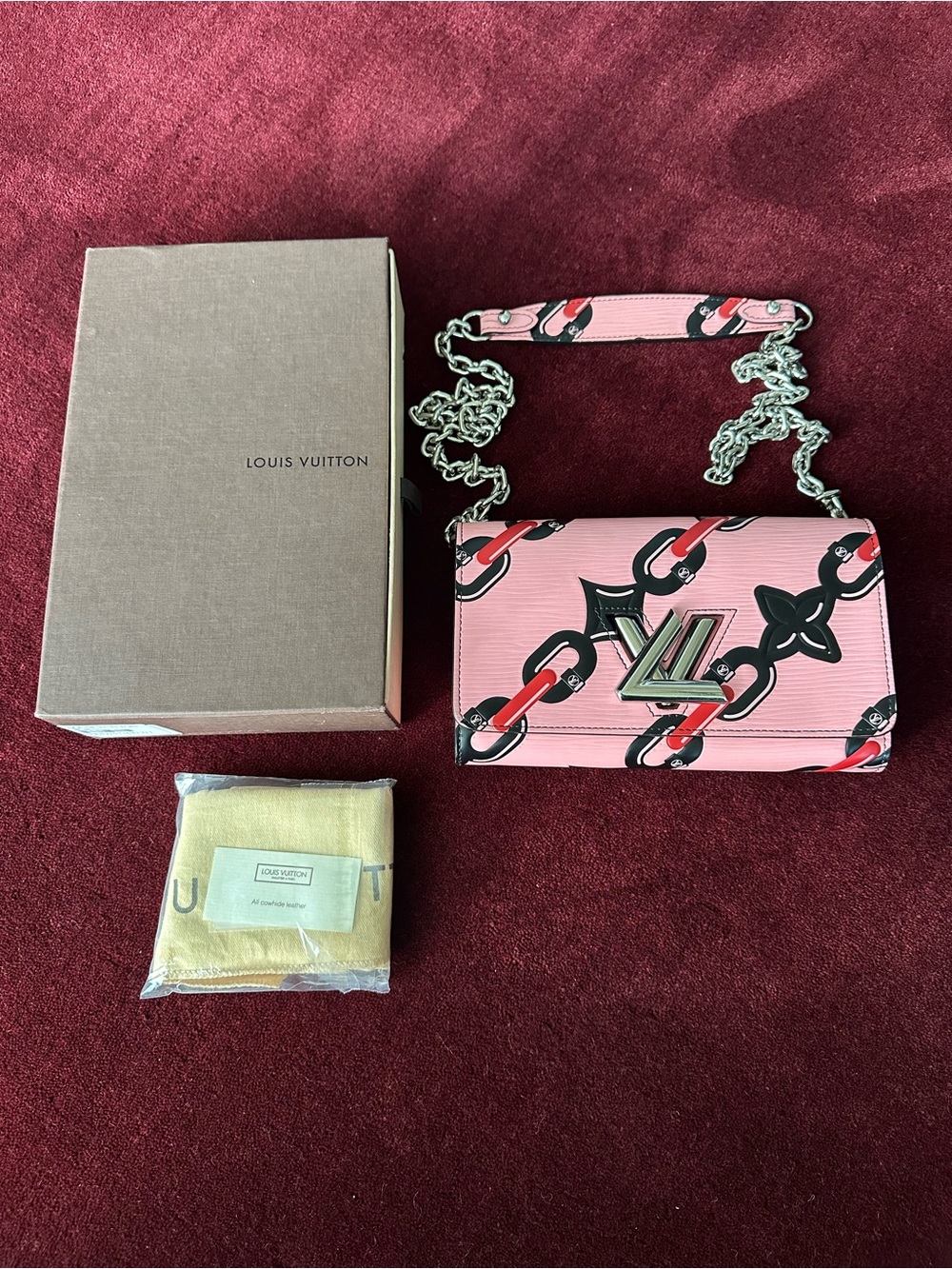 Louis Vuitton Pink Marina Chain Print Twist Lock MM